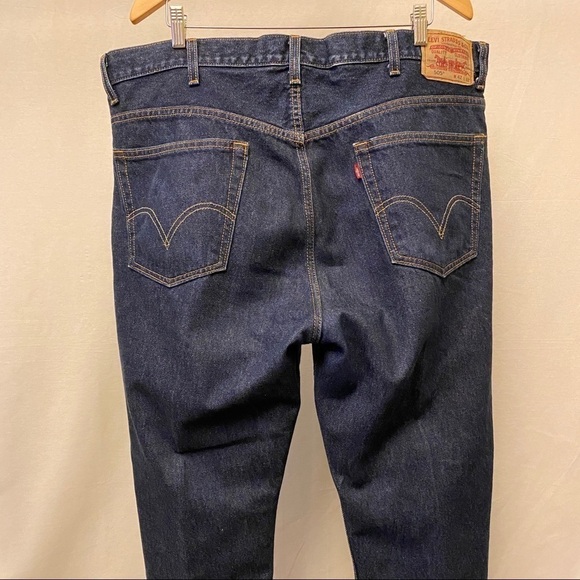 Levis 505 42x32 Regular Fit Dark Wash Jeans Straight Leg 100% Cotton Nice Cond! - Picture 6 of 11